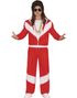 Hvit og Rød 80-Talls Grilldress/Treningsdress Herrekostyme - Medium