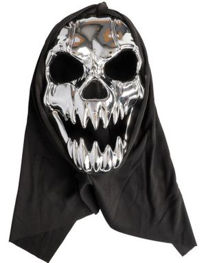 Sølvfarvet Monstermaske Med Hætte