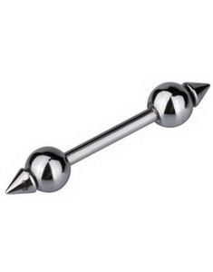 Ear Barbell With Spiked Ends - Steel