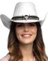 Hvid Cowboyhat med Snor og Emblem