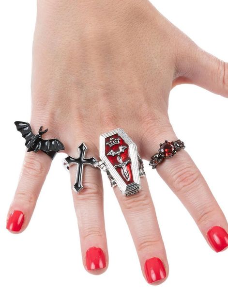 Gotisk Vampyr Ringer 4 stk