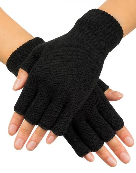 80's Svarte Fingerløse Hansker