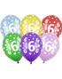 6 Tallet Flerfargede Ballonger- 30 cm