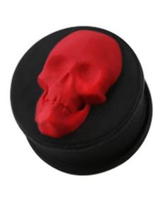 Smiling Red Skull - Sort Piercing Plug