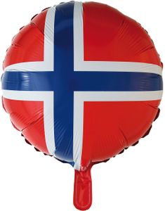 Folieballon med Motiv af Norges Flag 46 cm