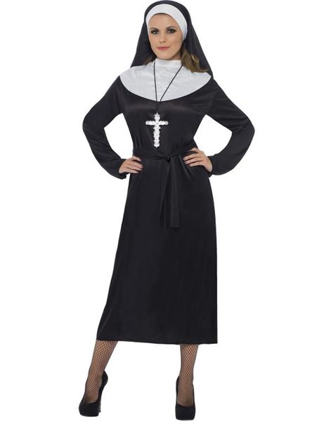 Nonnekostume med Kjole og Hovedpynt