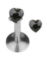 Labret med Hjerteformet Sort Sten