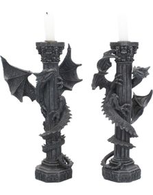 Guardians of the Light - 2 stk Drage Lysestager 28 cm