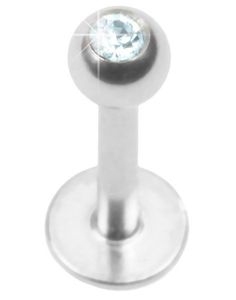 Shiny Stone - Labret Piercing med Lyseblå Sten