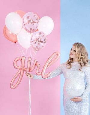 Girl - Rosegullfarget Folieballonger 30 cm