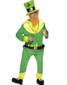 Komplet St. Patricks Day Kostume med Skæg