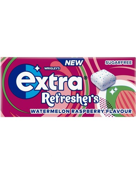 Extra Refreshers Watermelon Raspberry - Tyggegummi med Vannmelon og Bringebærsmak (Sukkerfri)