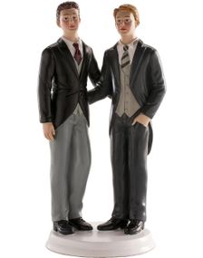Kaketop til Bryllup - Mandligt Brudepar 20 cm