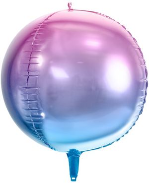Lilla og Blå Ombre Orbz Folieballon 35 cm