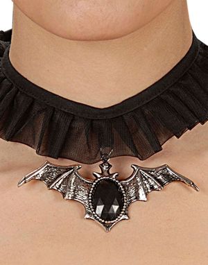 Gotisk Choker med Flagermus og Sten