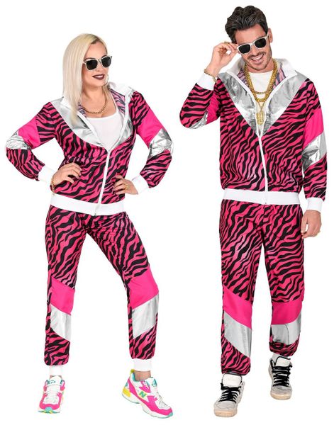 80-talls UV Glow Grilldress med Rosa Tigermotiv til Voksen
