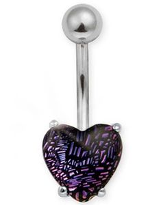 Enchanted Purple Stone - Navlepiercing i Ægte Sølv