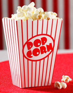 8 stk Popcornbægre i Pap - Retro Cinema