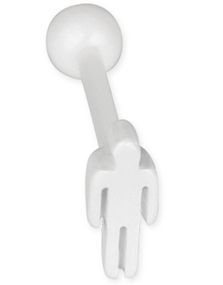 Mandefigur - Hvid Tungepiercing