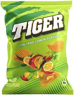 Potetgull med Chili og Sitronsmak - Tiger 70 gram