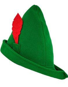 Grønn Robin Hood / Peter Pan Hatt med Fjær
