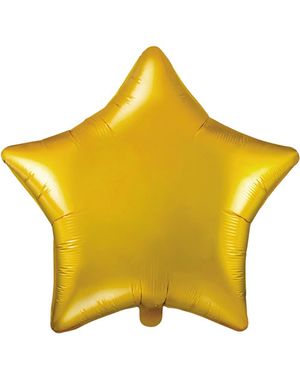 Stjerneformet Guldfarvet Folieballon 48 cm