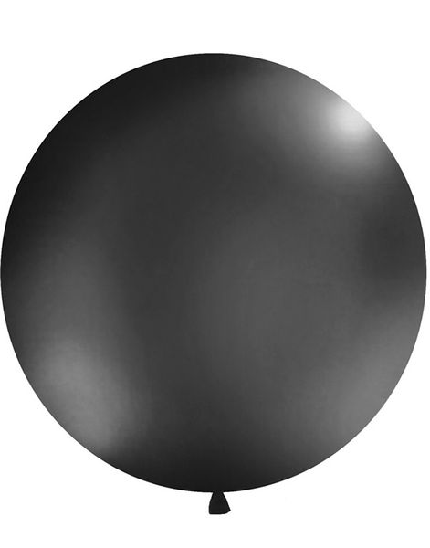 Sort Pastelfarvet Rund JUMBO Ballon 1 meter