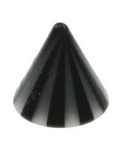 Stribet Spike Black - 3 mm Akrylkugle til 1,2 mm stang