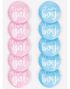 10 stk Team Girl/Team Boy Gender Reveal Button