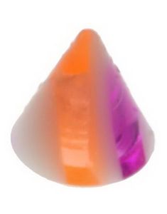 Marmor Spike Orange og Lilla - 3 mm Akrylkugle til 1,2 mm stang