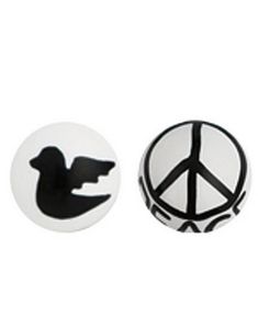 Peace - Hvid Akrylkugle