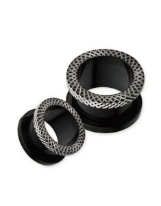Sort Piercing Tunnel med Striber På Kryds & Tværs