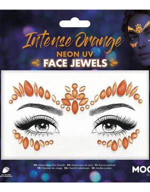 Intense Orange - Neon UV Ansiktsstener / Smykker