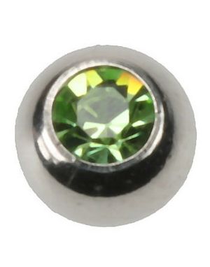 Stor Grøn Sten - 8 mm Stålkugle til 1,6 mm Stang - NB! Sidehul