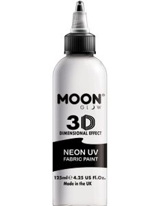Stor Hvid Neon UV/Blacklight Tekstilmaling 125 ml