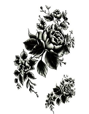 Black Rose - 2 stk Tatoveringer (Fake Tattoo)