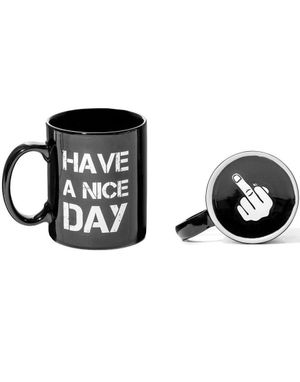 Have A Nice Day Middle Finger - Svart Keramikk Krus