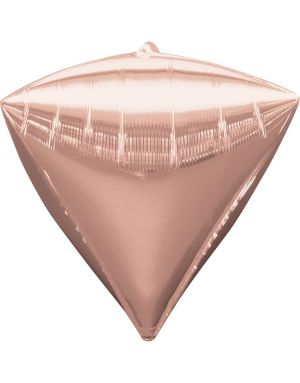 3 stk Rosé Guldfarvet Metallisk Diamondz Folieballon 50x38 cm