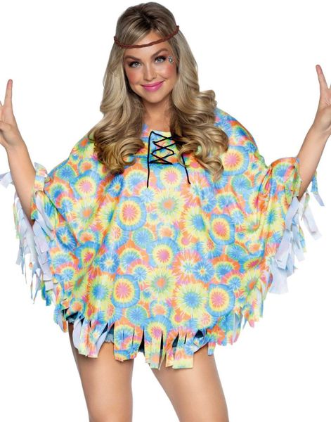 Pastel Hippie Poncho og Hovedbånd