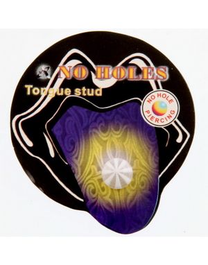Bold Hvid og Blank til Tunge - Fake Piercing