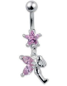Pixie Star Pink - Navlepiercing i Ægte Sølv