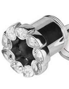 Drip Drop Clear - Sølvfarvet Piercing Tunnel