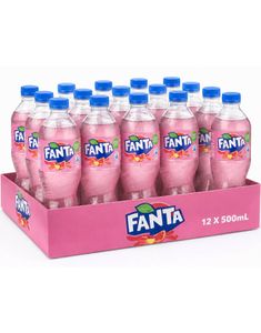 12 stk Fanta Passion Fruit and Grape Fruit Flavoured - Brus med Pasjonsfrukt- og Grapefruktsmak - Hel Pakke 12x500 ml (Hong Kong)