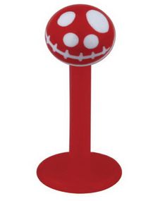 Labret with Jack Skellington Head - Rød/Hvid - Strl 1,2x8x4mm