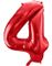 Metallisk Røde JUMBO Tallballonger 0-9 - 86 cm