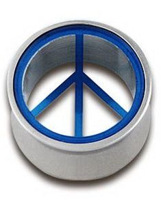 Piercing Plug med Blåt Peace-Tegn