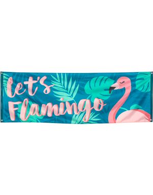 Stort Posterflag Banner 220x74 cm - Flamingo Gold
