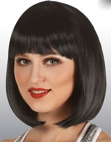 Sort Deluxe Bob Paryk med Naturlig Udseende