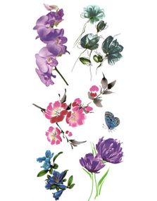 Blooming Flowers - 12 stk Tatoveringer (Fake Tattoo)