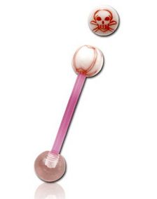 Pink Skull - Tungepiercing